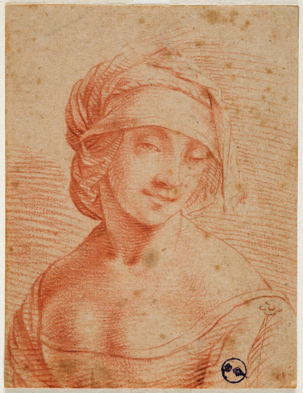 Büste einer jungen Frau mit Mütze, erste Hälfte des 16. Jahrhunderts von Leonardo da follower of Vinci