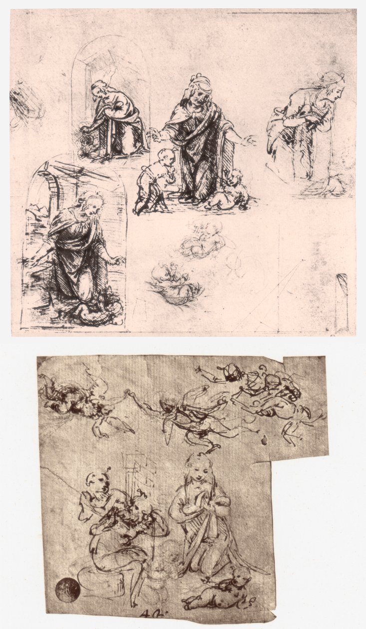 Anbetung des Kindes, ca. 1483 von Leonardo da Vinci