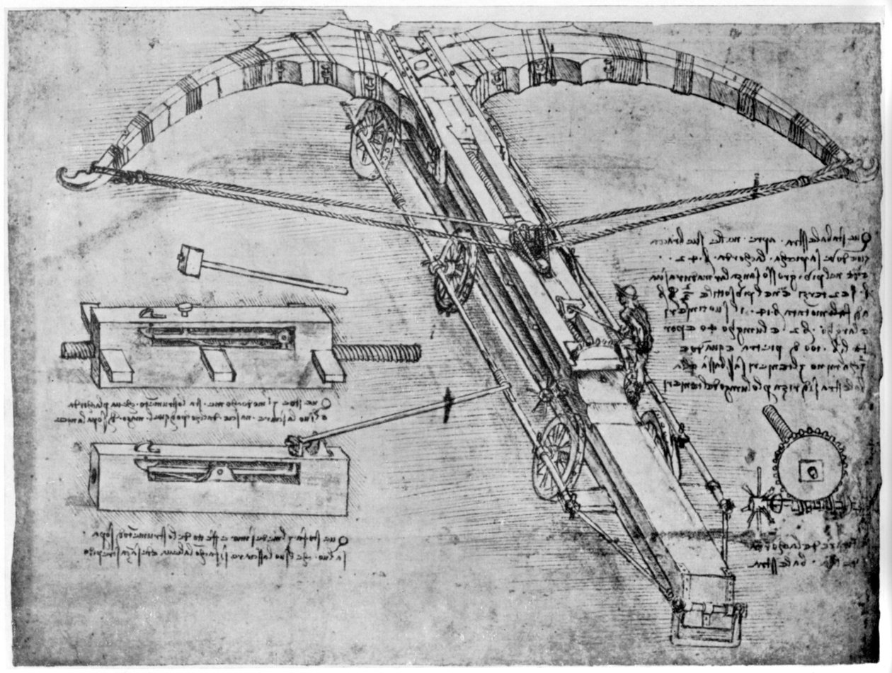 Riesige Armbrust, 1480-1485 von Leonardo da Vinci
