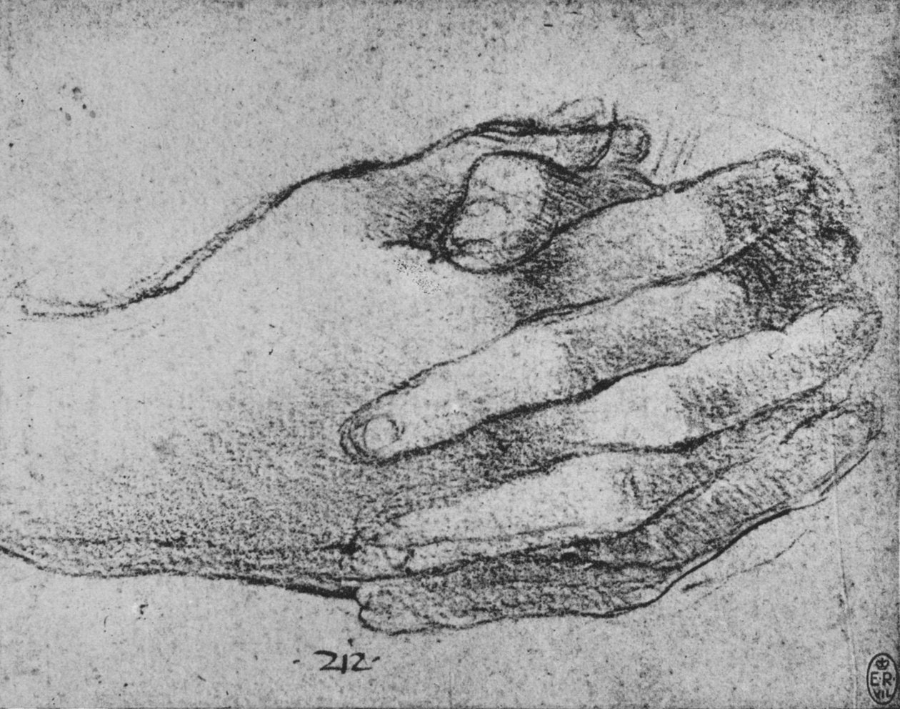 Studie von gefalteten Händen, um 1480 von Leonardo da Vinci