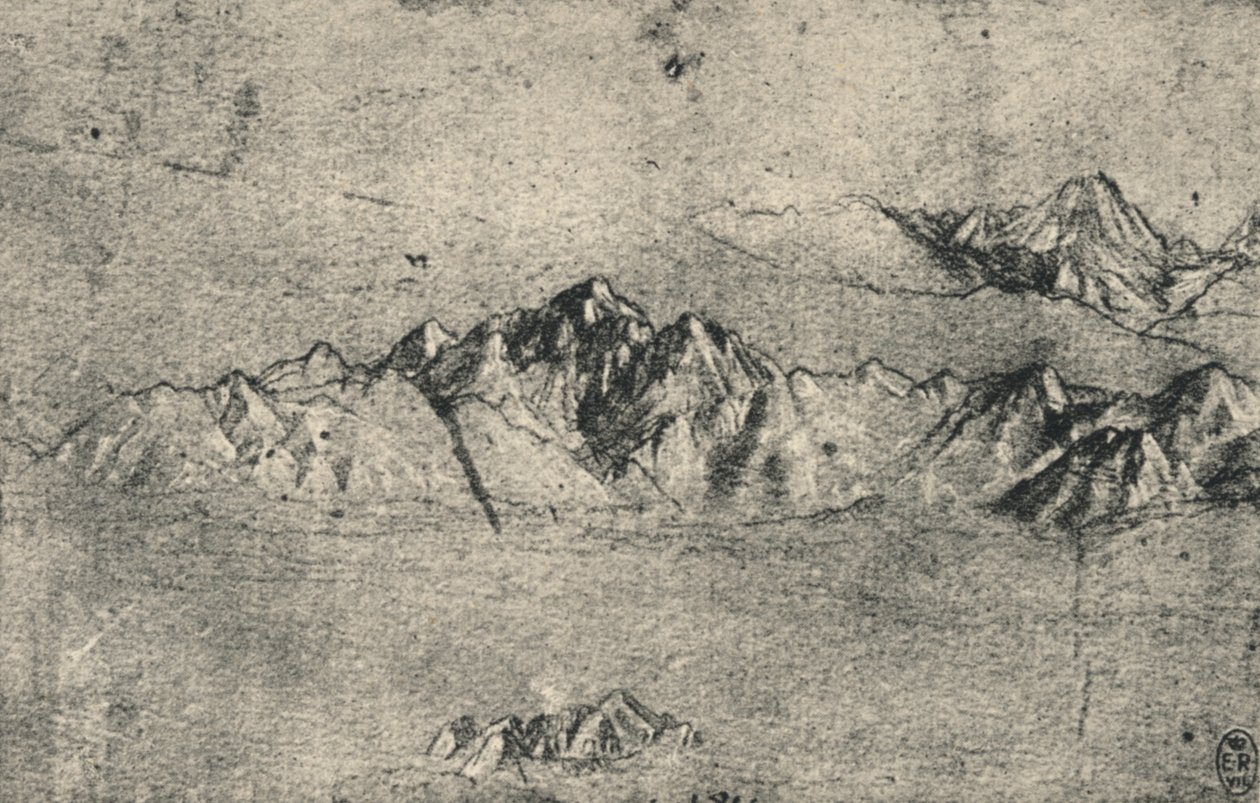 Studie von Gebirgsketten, um 1480 von Leonardo da Vinci