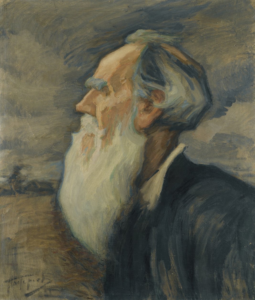 Porträt von Leo Tolstoi von Leonid Osipovic Pasternak