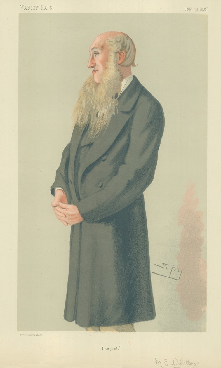 Mr. E. Whitley, Liverpool, 21. Februar 1880, Vanity Fair Karikatur von Leslie Matthew Ward