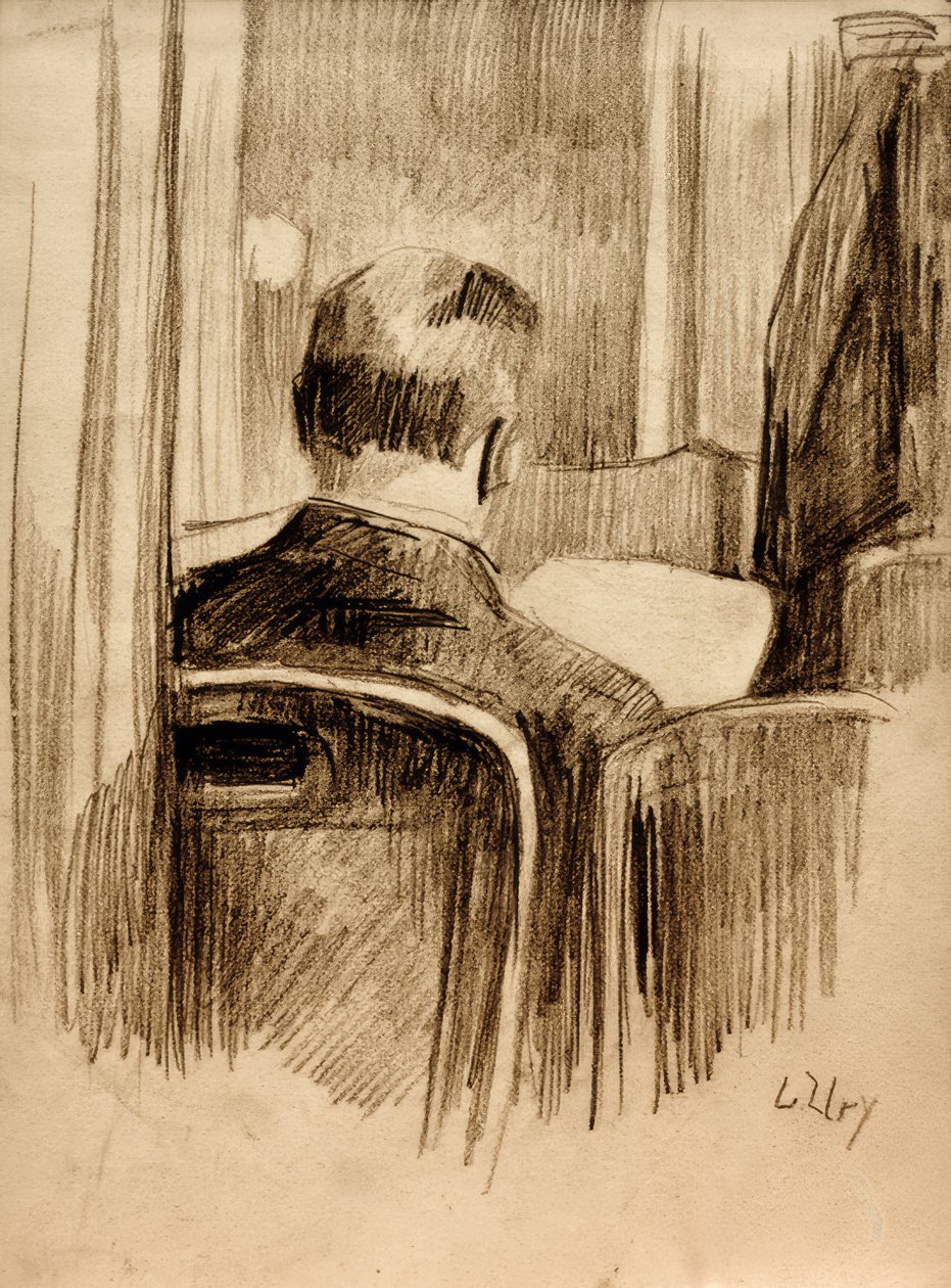 Leser im Café von Lesser Ury