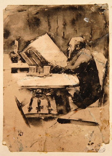 Mann im Café von Lesser Ury