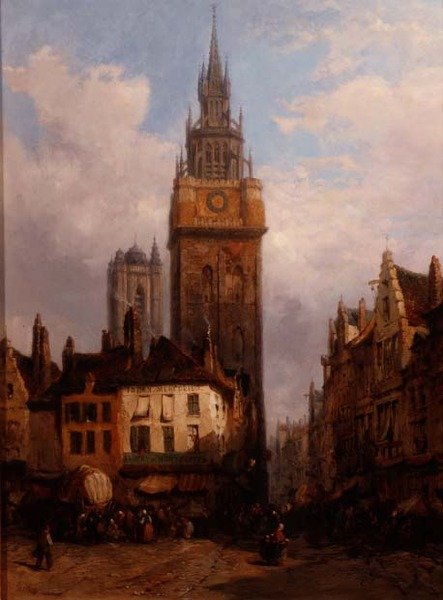 Straßenszene von Lewis John Wood