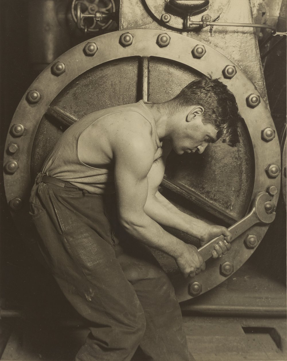Mechaniker und Dampfpumpe von Lewis W. Hine