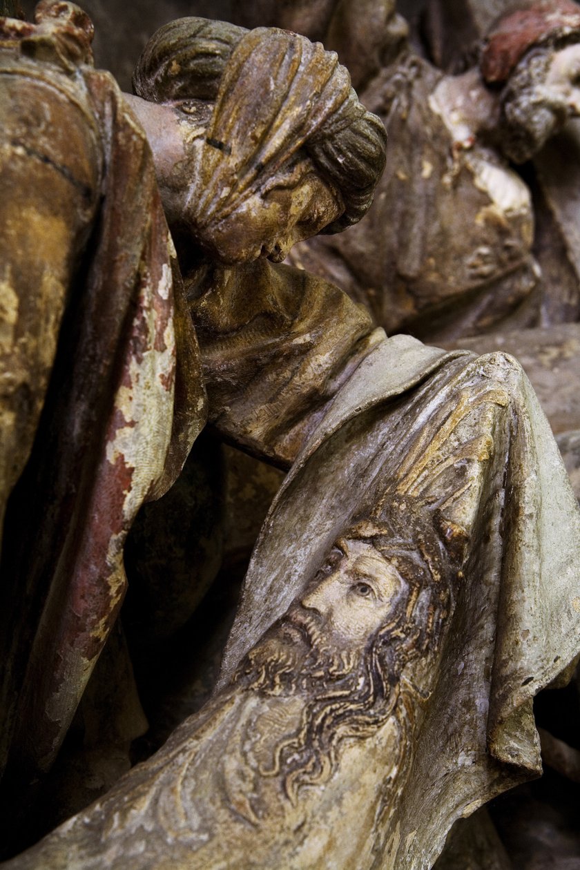 Altarbild, linkes Panel, Detail, St. Veronika von Ligier Richier
