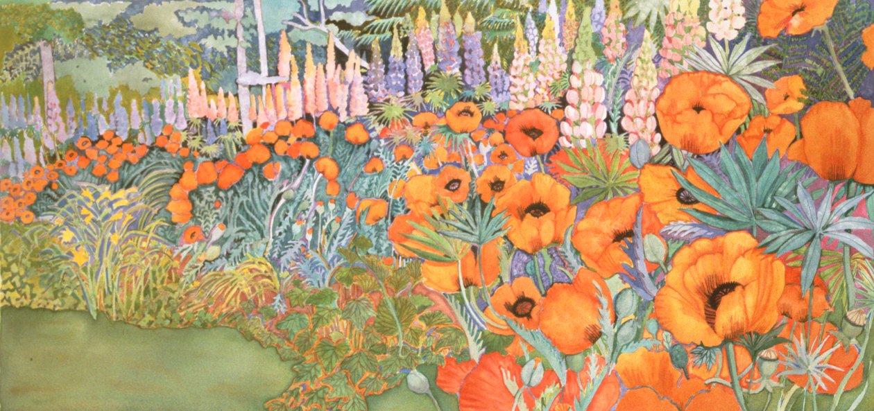 Mohnblumenrand von Lillian Delevoryas