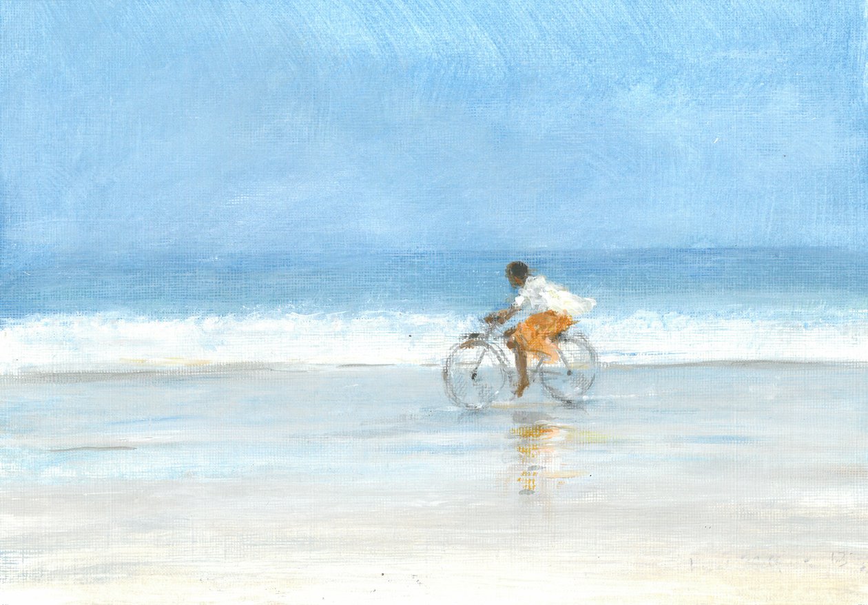 Junge auf einem Fahrrad 1, 2015 von Lincoln Seligman