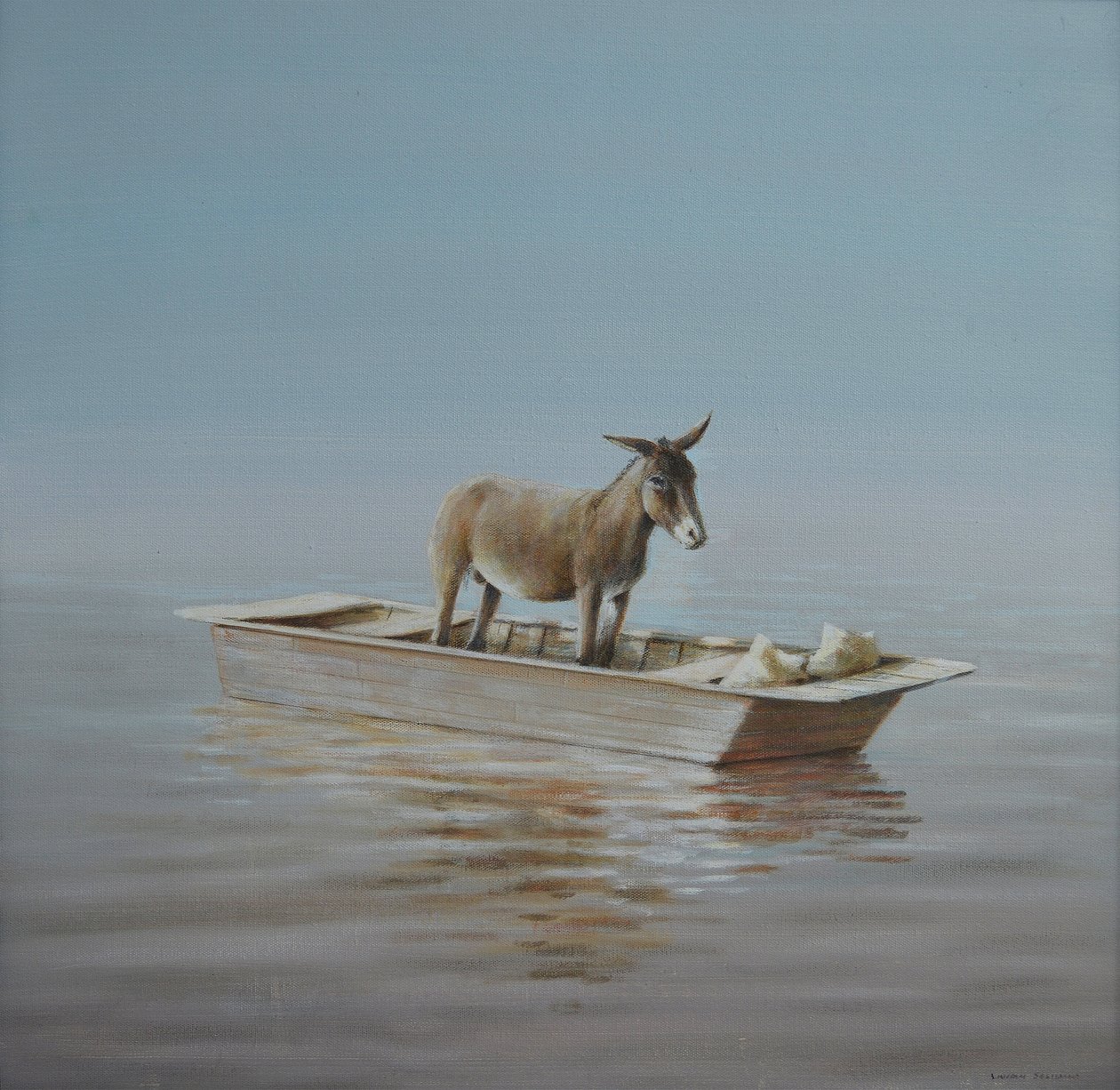 Esel am Fluss von Lincoln Seligman