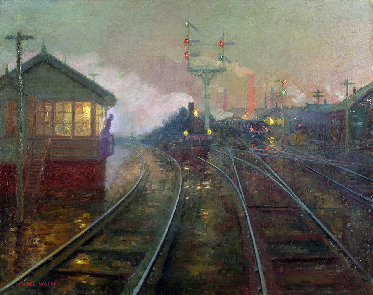 Zug bei Nacht, ca. 1890 von Lionel Walden