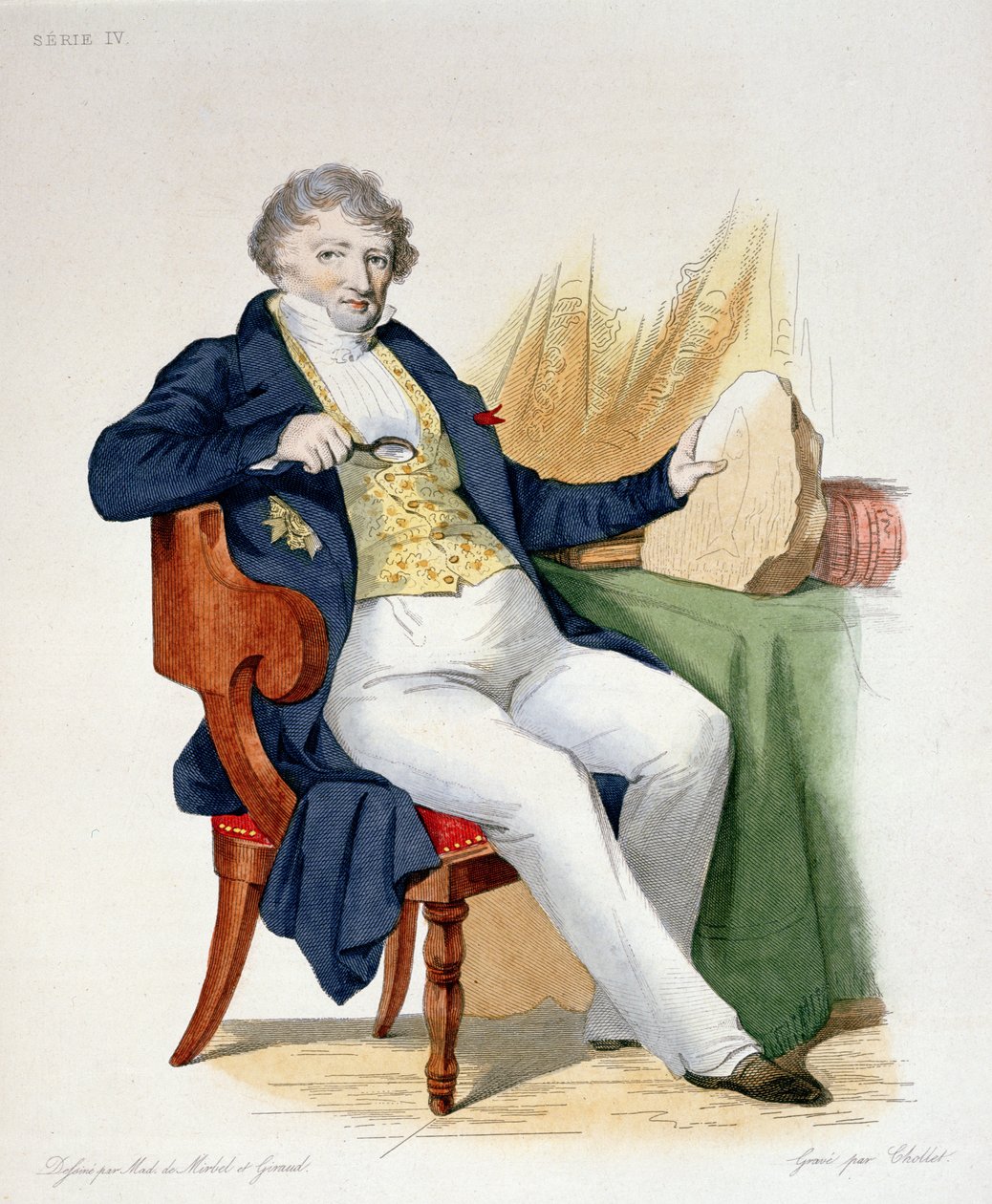 Georges Cuvier (1769-1832) Illustration aus Le Plutarque Français von E. Mennechet, graviert von Chollet, 1835 von Lizinska Aimee Zoe de Mirbel