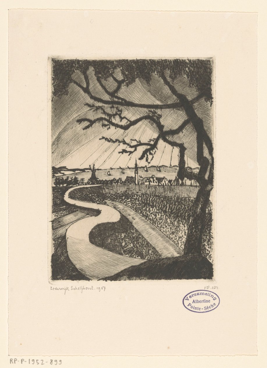 Veere von Lodewijk Schelfhout (signed by artist)