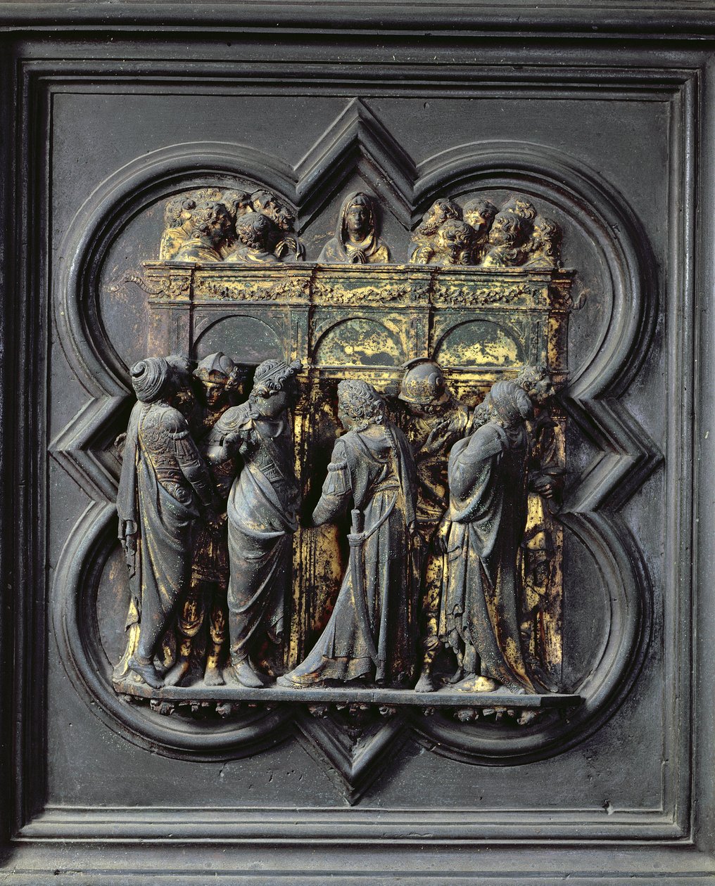 Pfingsten, zwanzigstes Panel der Nordtüren des Baptisteriums von San Giovanni, 1403-24 von Lorenzo Ghiberti