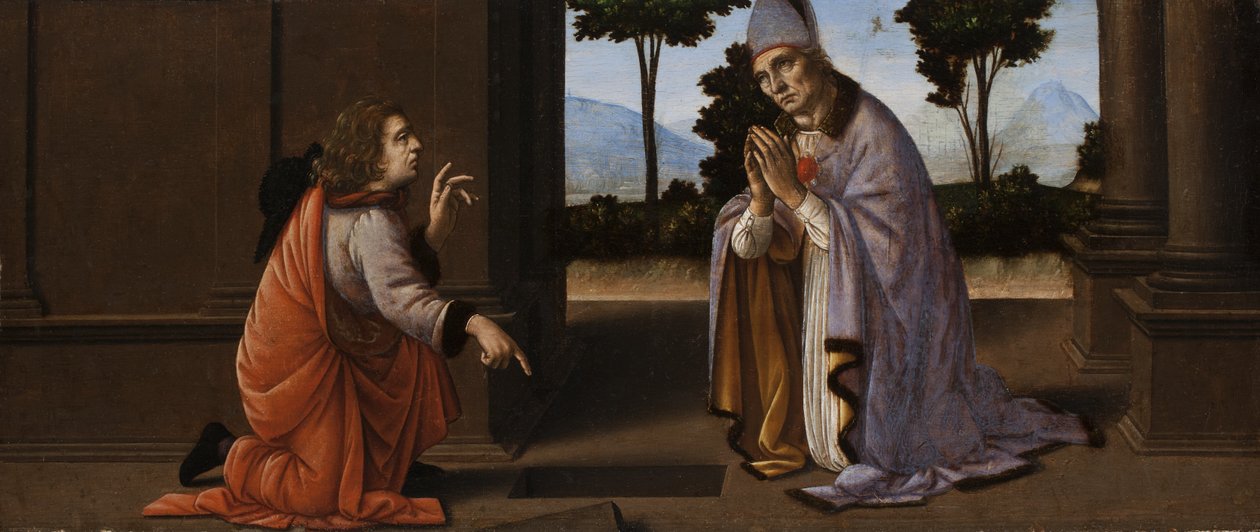Ein Wunder des Heiligen Donato von Arezzo, ca. 1479-85 von Lorenzo di Credi