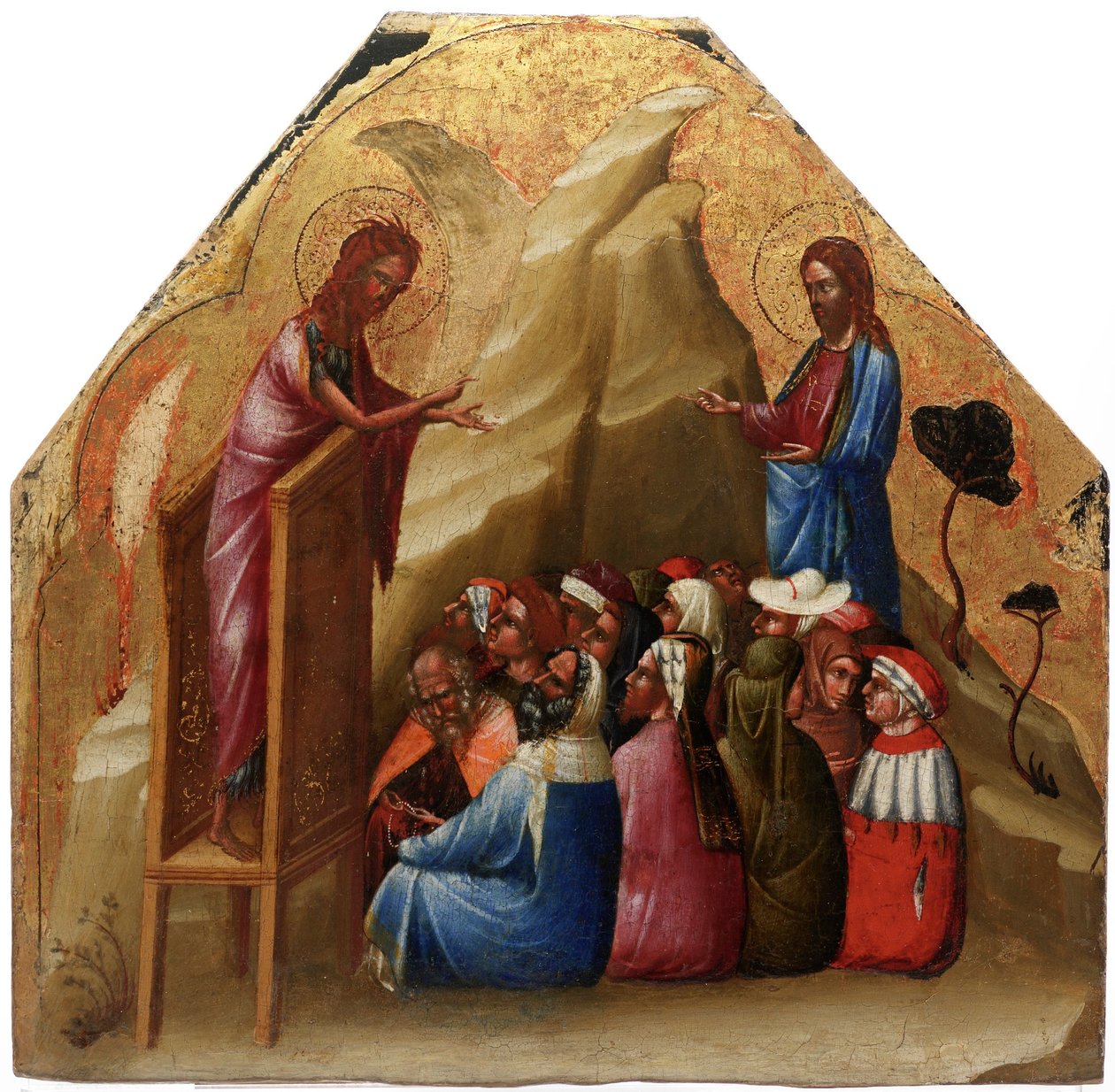 Johannes der Täufer predigt von Lorenzo Veneziano
