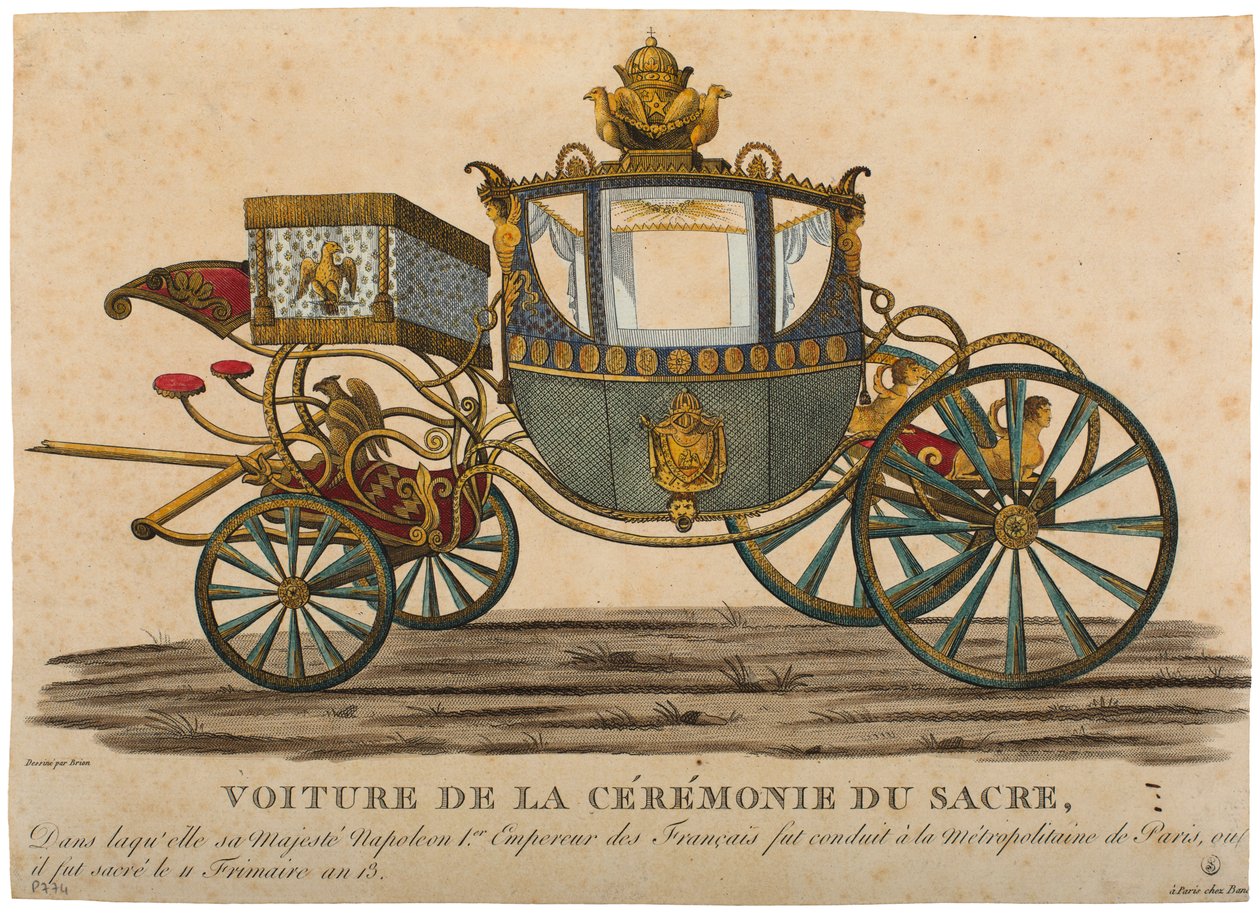 Kutsche für die Krönung von Kaiser Napoleon I., die am 11. Frimaire, Jahr XIII stattfand von Louis Brion de la Tour fils