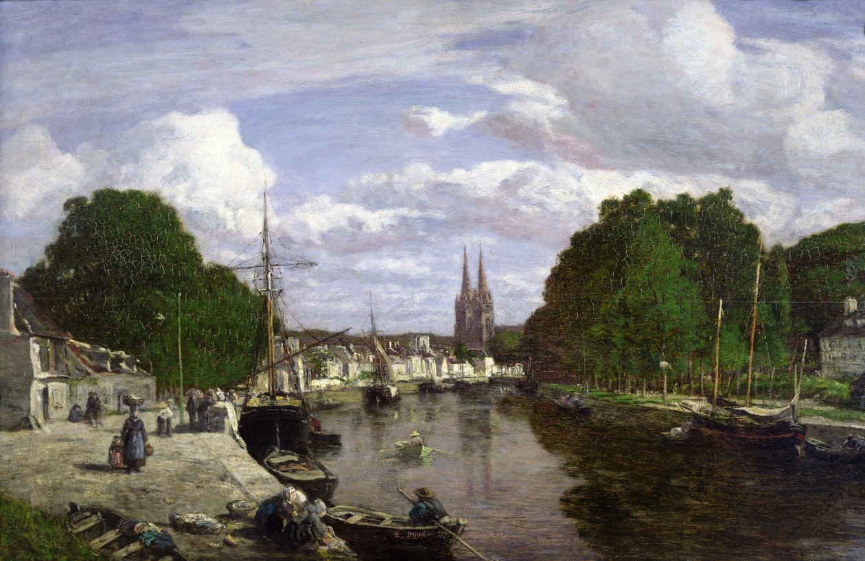 Der Hafen von Quimper von Eugene Louis Boudin