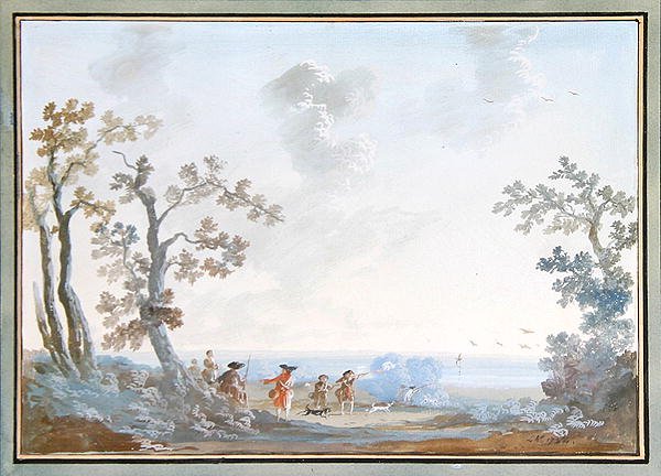 Jäger in einer Landschaft: Ein Set von Pendants, 1784 von Louis Gabriel Moreau
