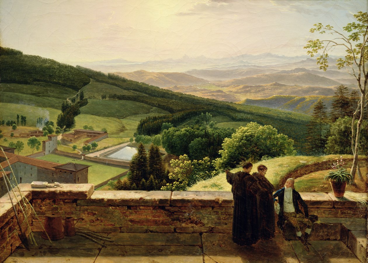 Blick auf Vallombrosa, in der Nähe von Florenz von Louis Gauffier