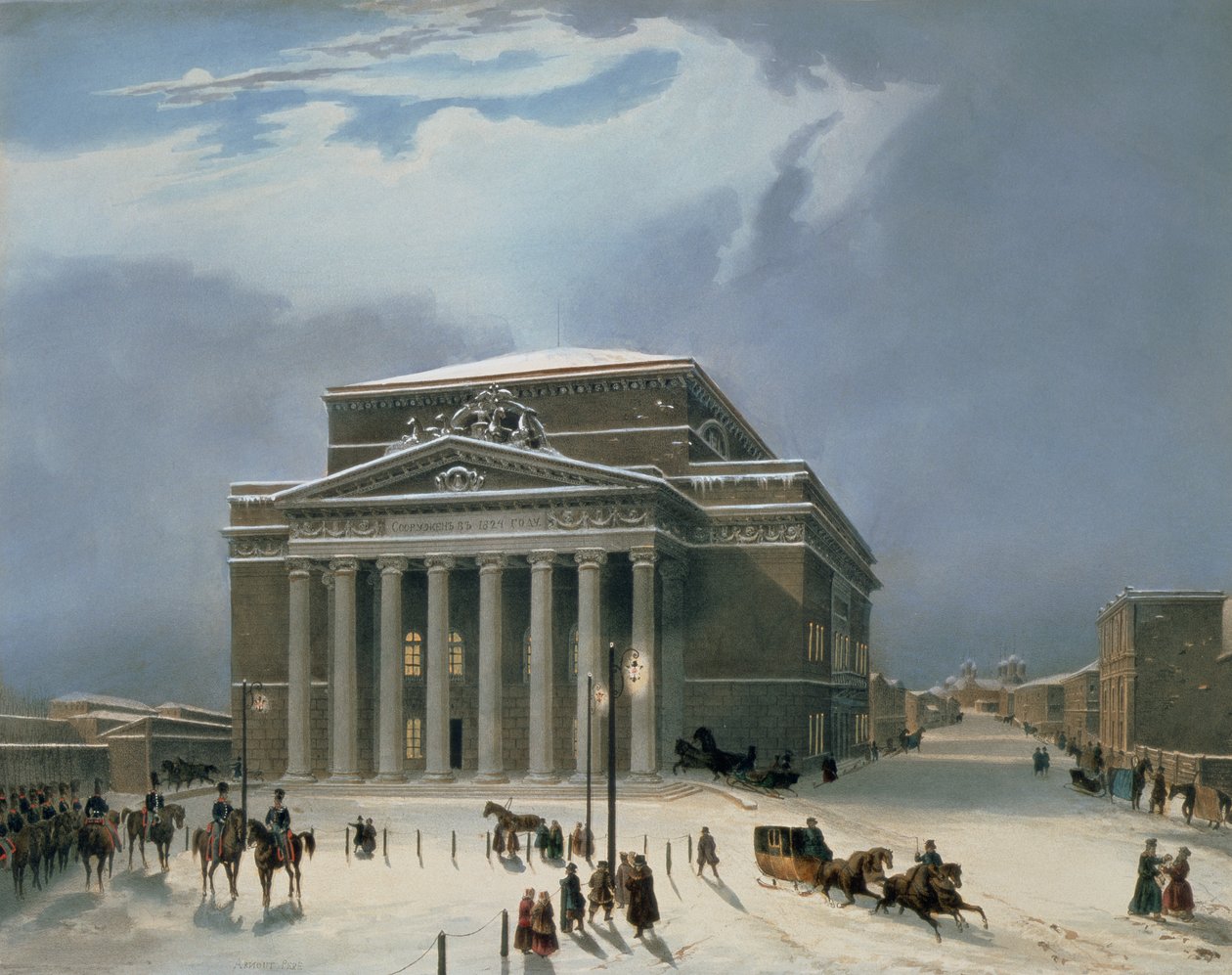 Das Bolschoi-Theater in Moskau, gedruckt von Lemercier, Paris, 1840er Jahre von Louis Jules Arnout