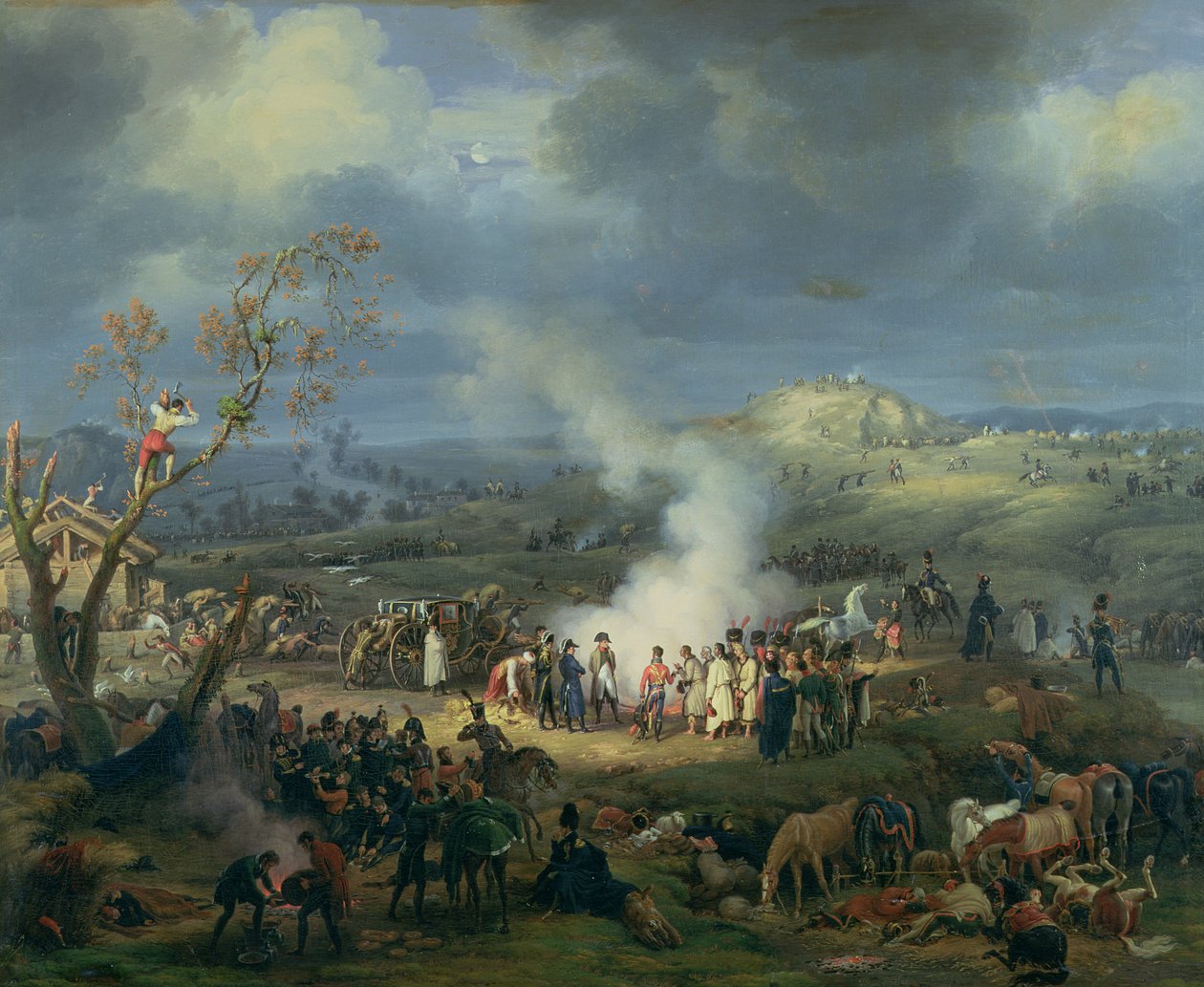 Napoleon besucht ein Biwak am Vorabend der Schlacht von Austerlitz, 1. Dezember 1805, 1808 von Louis Lejeune