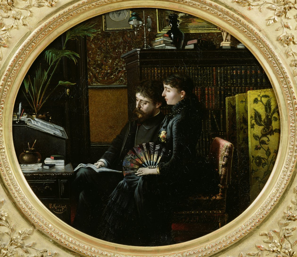 Alphonse Daudet und seine Frau in ihrem Arbeitszimmer, 1883 von Louis Montegut