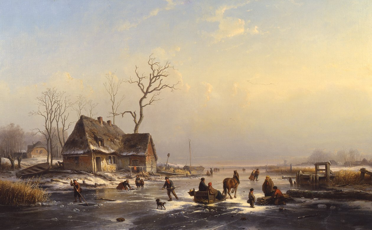 Figuren auf einem Gefrorenen Fluss von Louis Smets