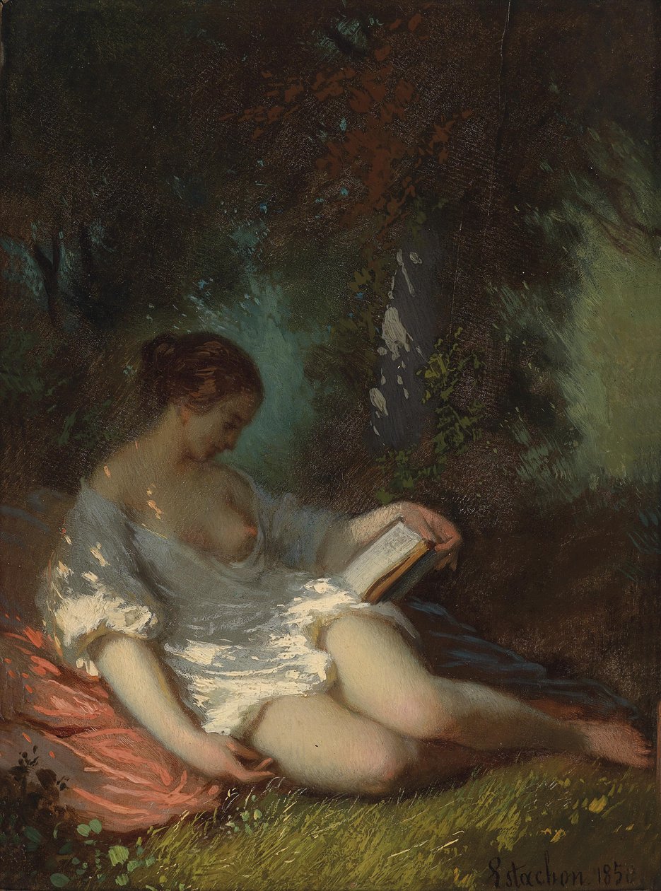 Lesende in Parklandschaft von Louis Antoine Estachon