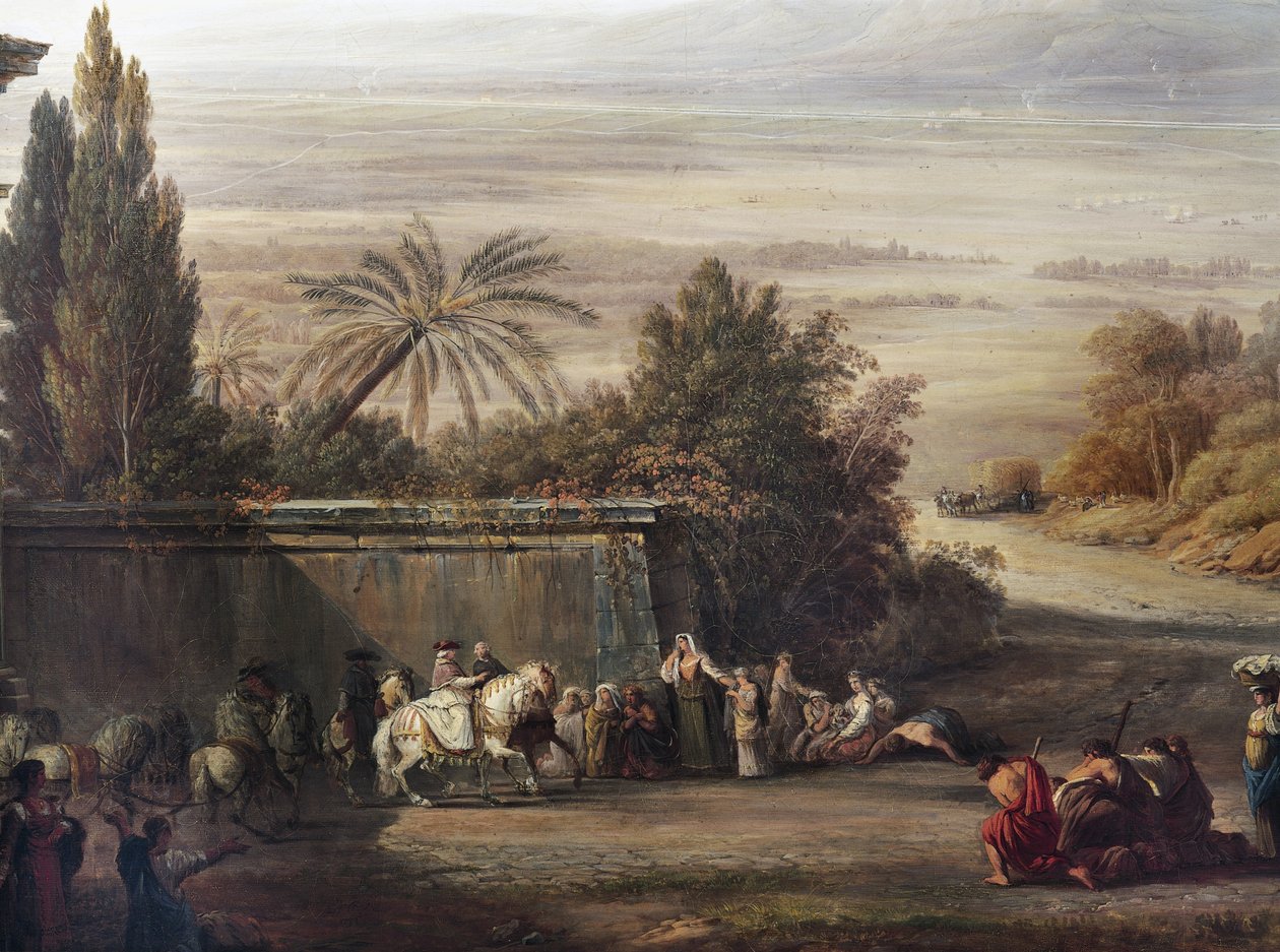 Pius VI. besucht die Pontinischen Sümpfe von Louis Ducros
