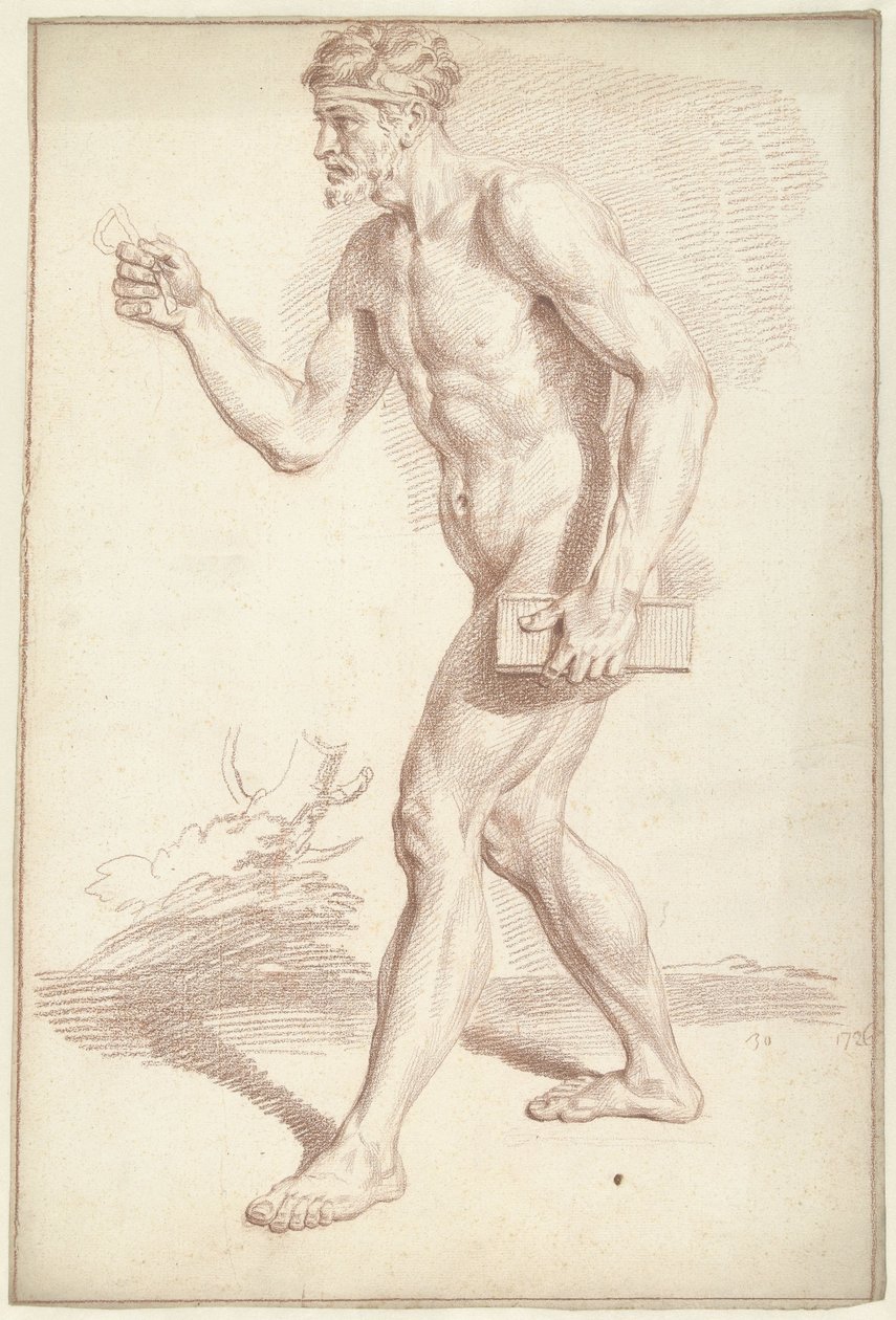 Männlicher Akt, gehend, nach links von Louis Fabritius Dubourg