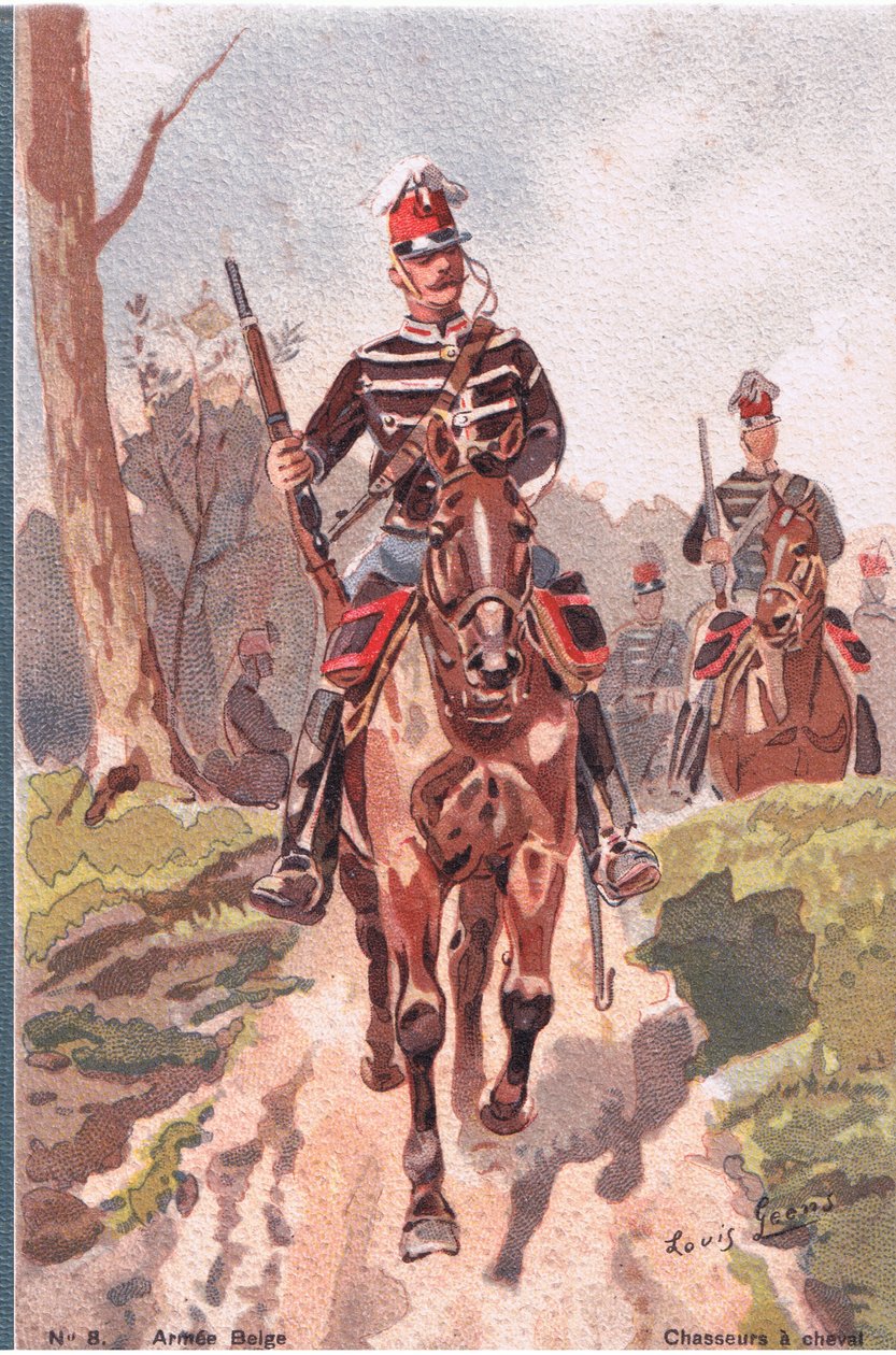 Chasseurs A Cheval, Postkarte, 1920er Jahre von Louis Geens