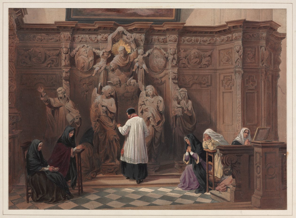Beichtstuhl, Kirche St. Paul, Antwerpen von Louis Haghe