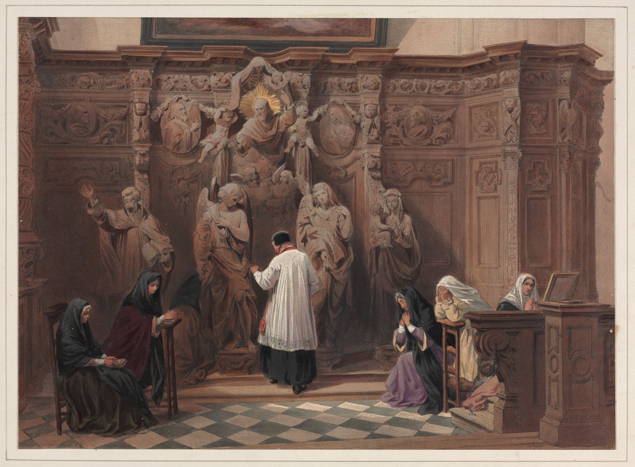 Beichtstuhl, Kirche St. Paul, Antwerpen von Louis Haghe