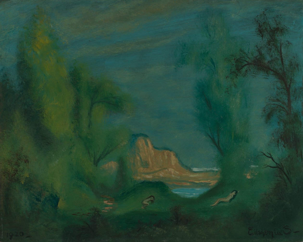 Schlafende Nymphen von Louis M. Eilshemius