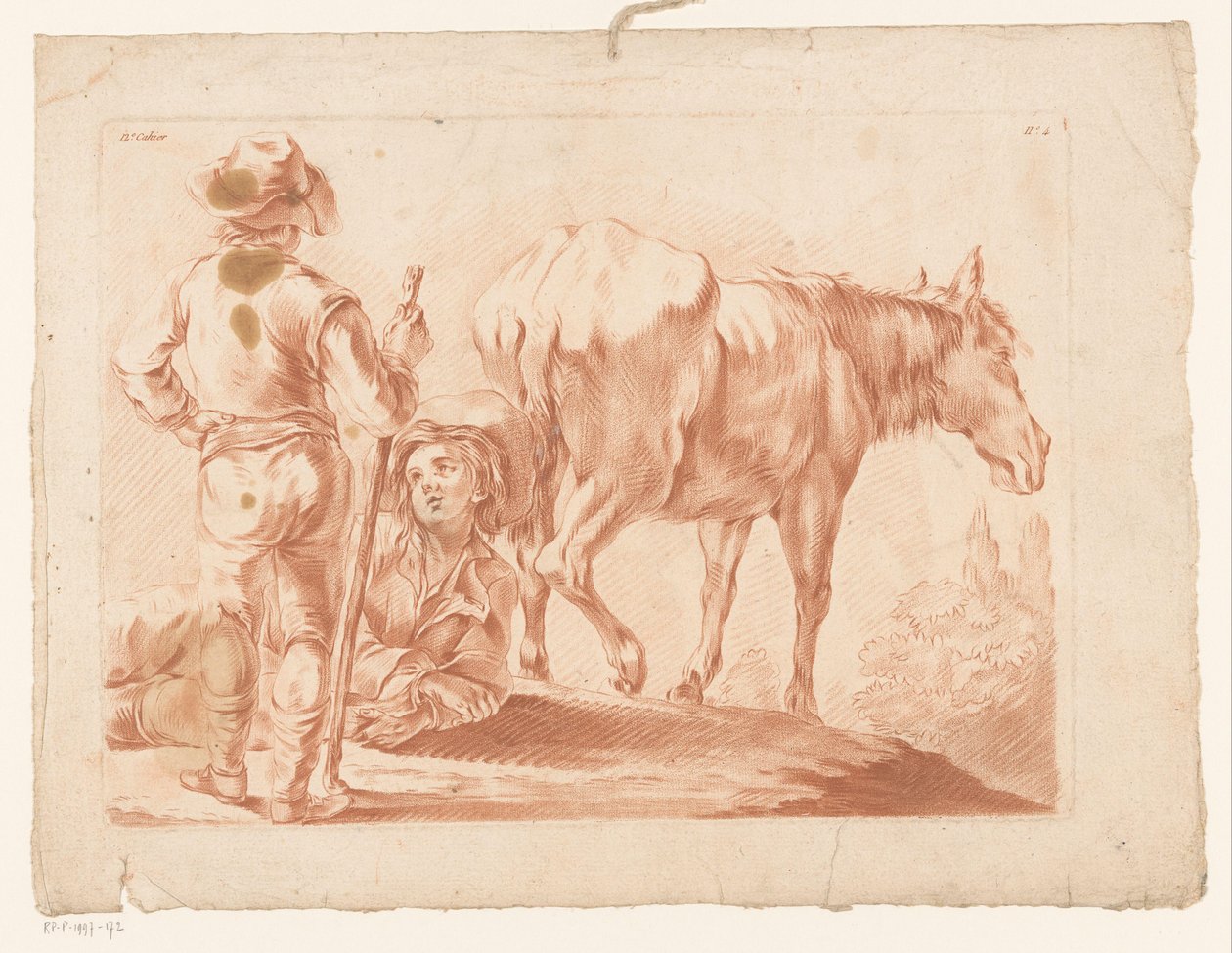 Zwei Jungen mit einem Pferd von Louis Marin Bonnet (possibly)