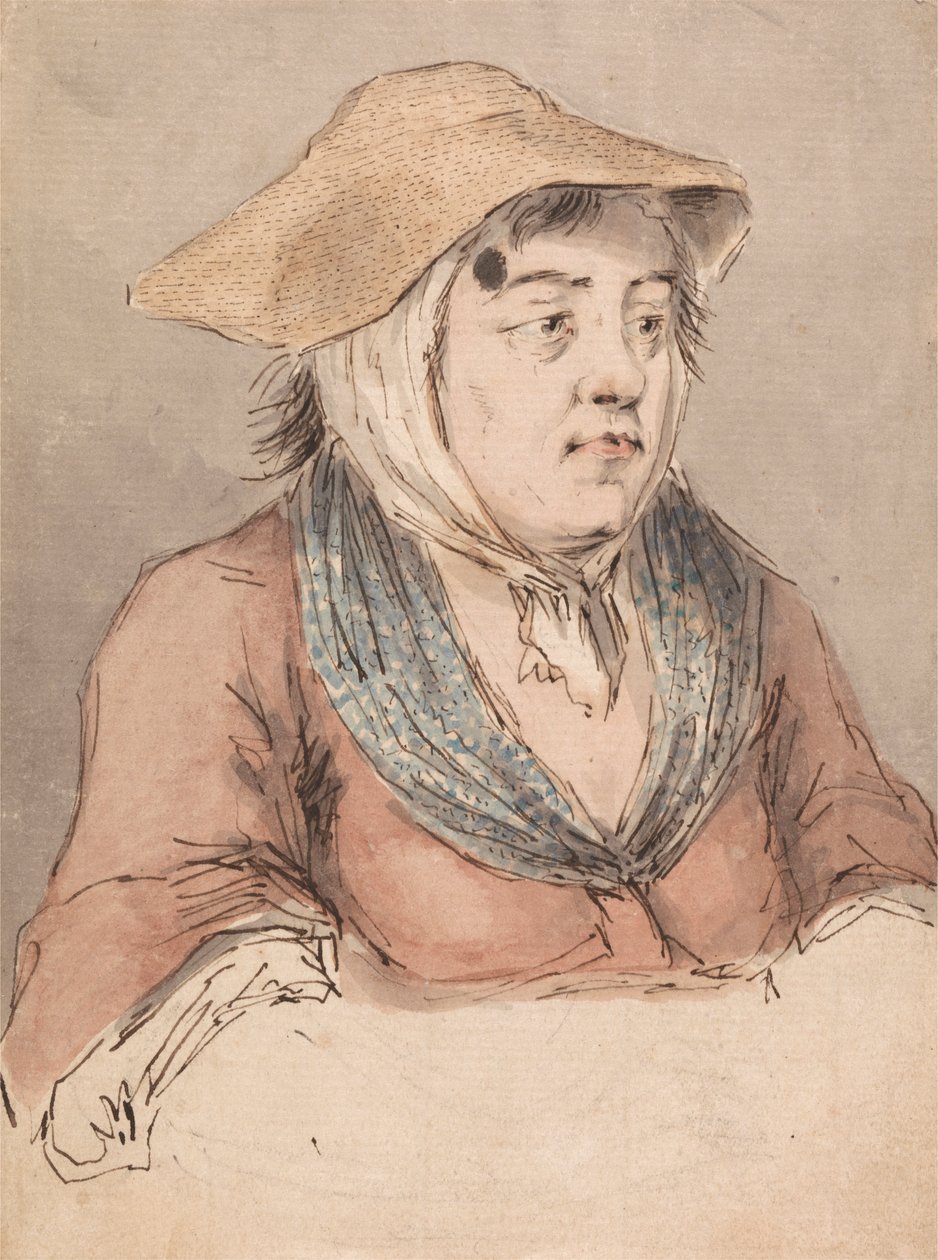 Frau mit blauer Bluse von Louis Philippe Boitard