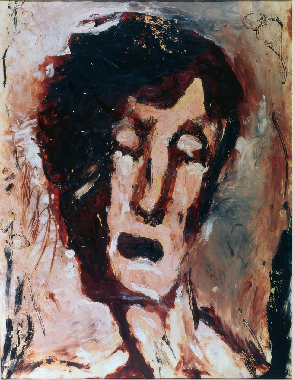 Gesicht von vorn mit geschlossenen Augen von Louis Soutter