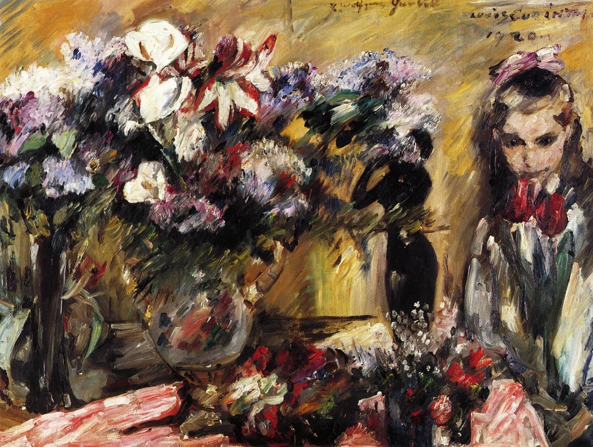 Blumen und Tochter Wilhelmine von Lovis Corinth