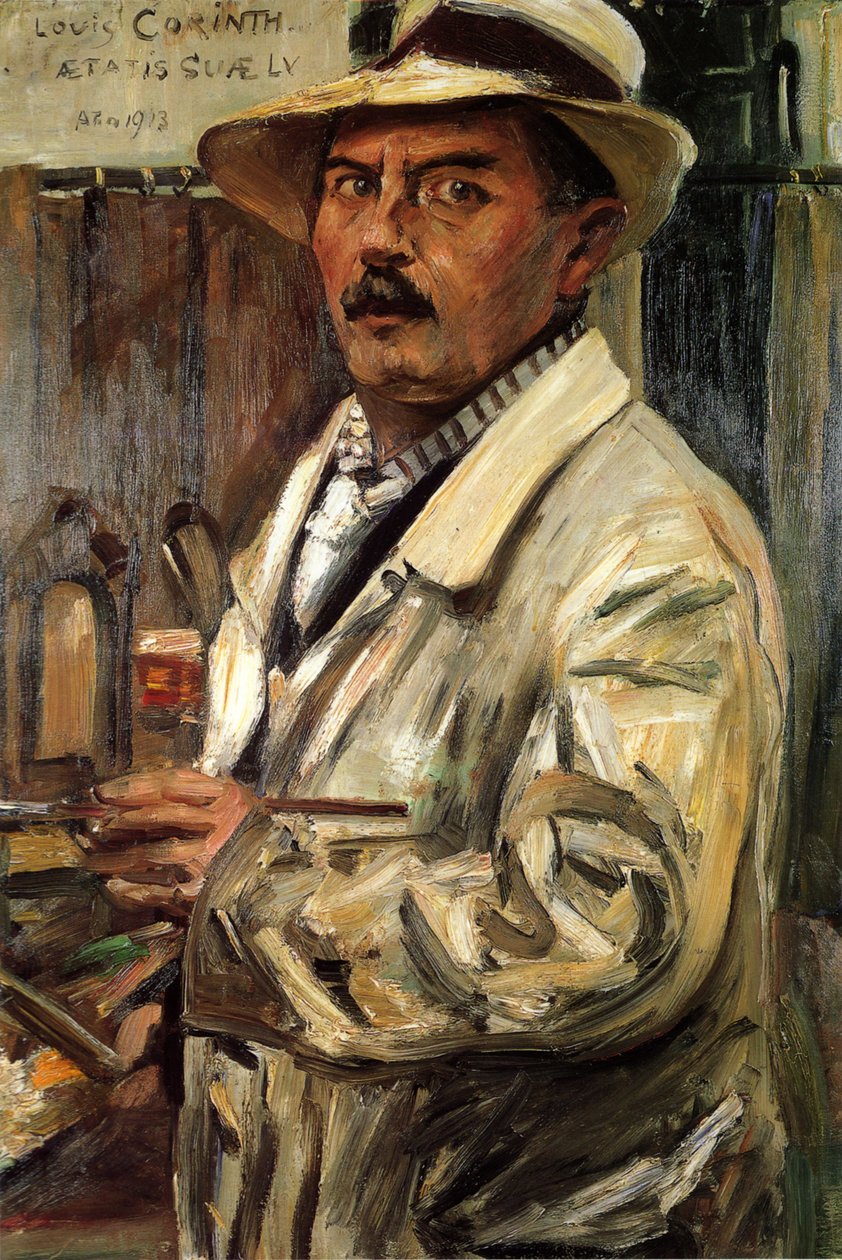 Selbstbildnis mit Strohhut von Lovis Corinth