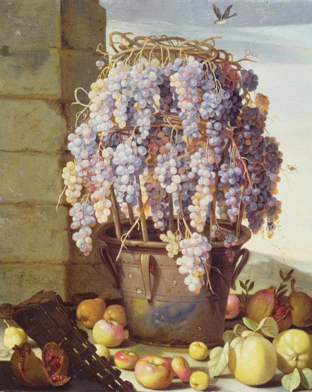 Stillleben mit Obst und Trauben von Luca Forte