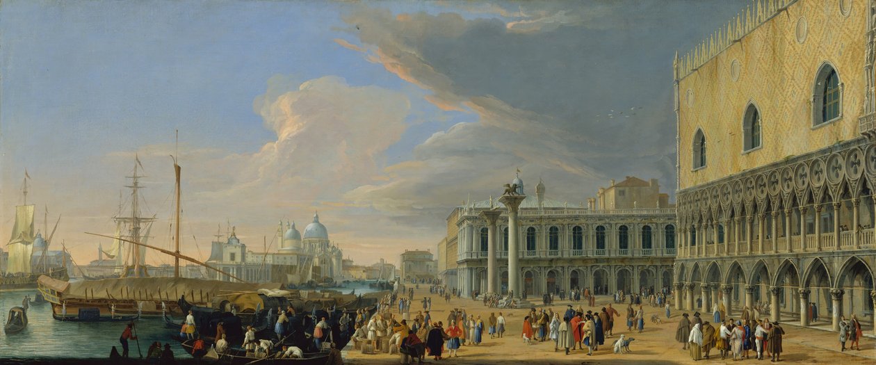 Der Molo, Venedig, Blick nach Westen, ca. 1709 von Luca Carlevarijs