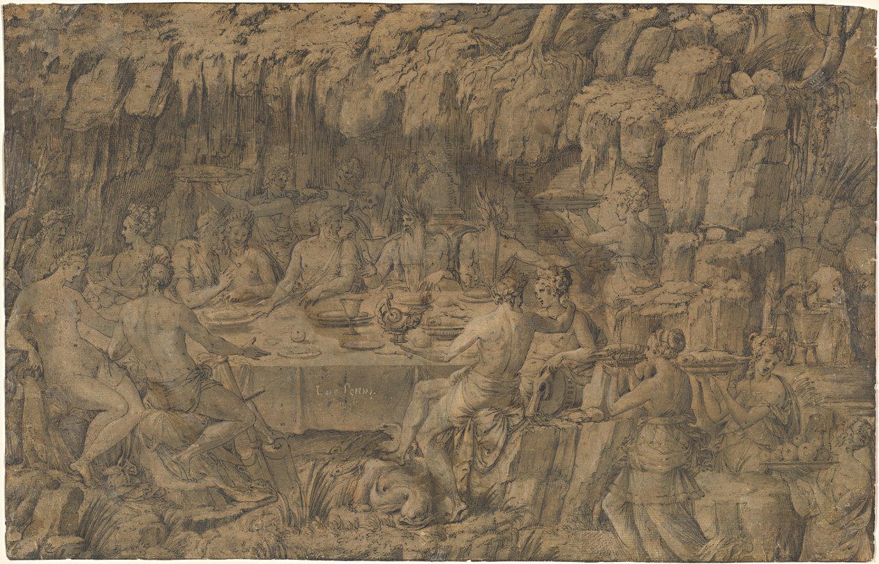 Das Bankett des Acheloüs von Luca Penni