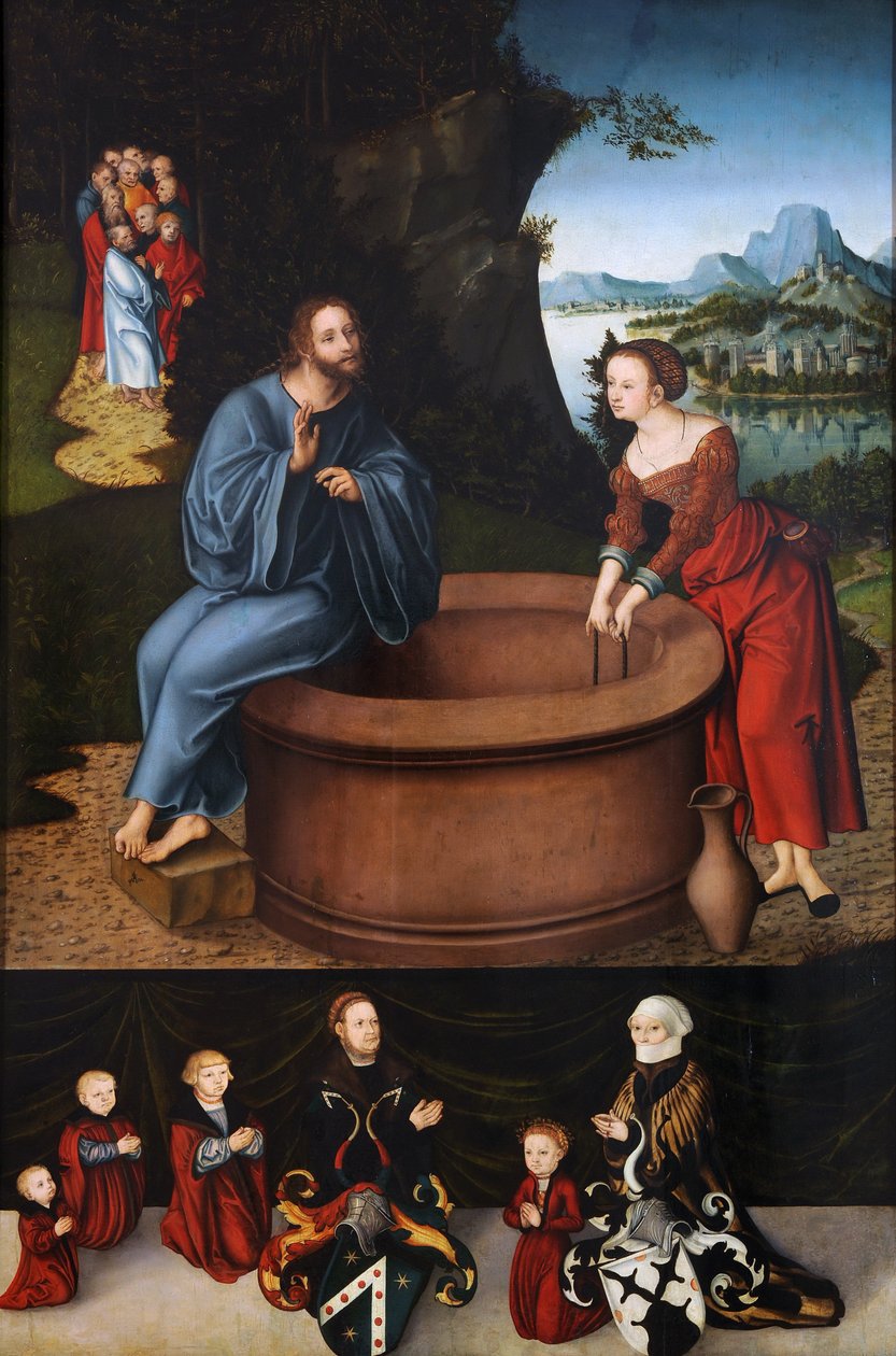 Christus und die Samariterin von Lucas Cranach the Elder