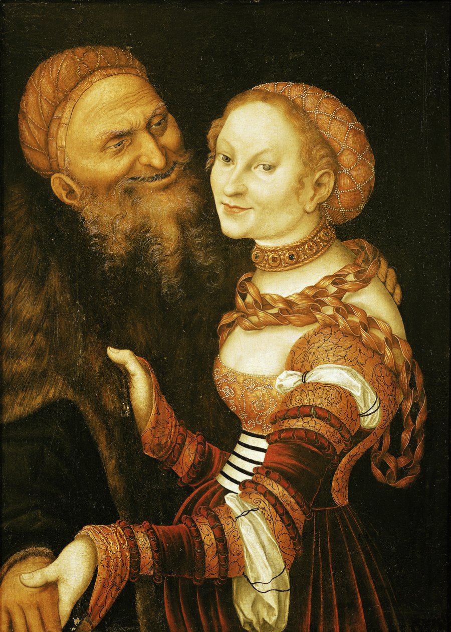 Die Kurtisane und der alte Mann, ca. 1530 von Lucas Cranach the Elder