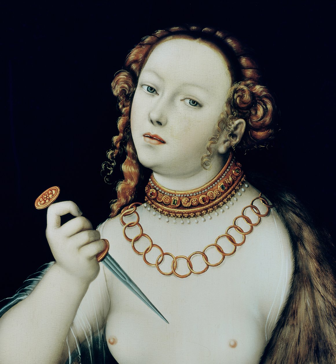 Der Selbstmord der Lucretia, 1538 (Detail) von Lucas Cranach the Elder