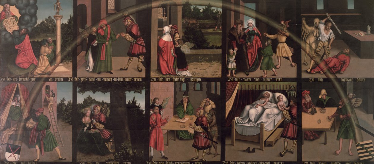 Die Zehn Gebote von Lucas Cranach the Elder