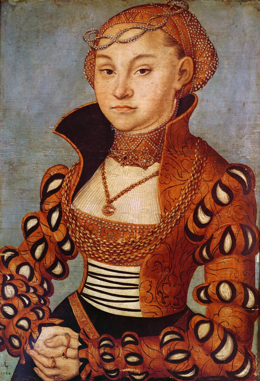 Porträt einer edlen sächsischen Frau, 1534 von Lucas Cranach the Elder