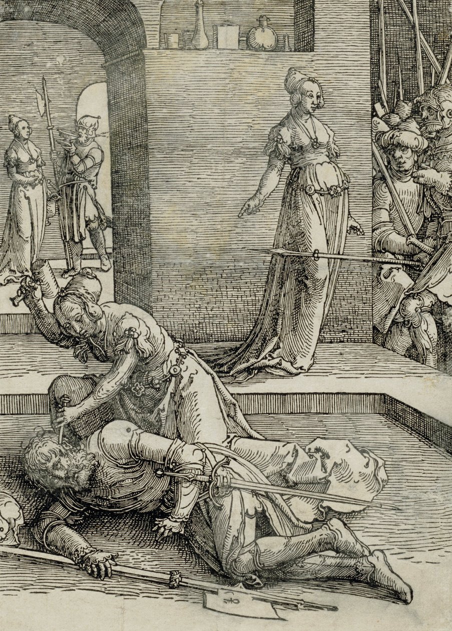 Jael tötet Sisera, 1515-19 von Lucas van Leyden